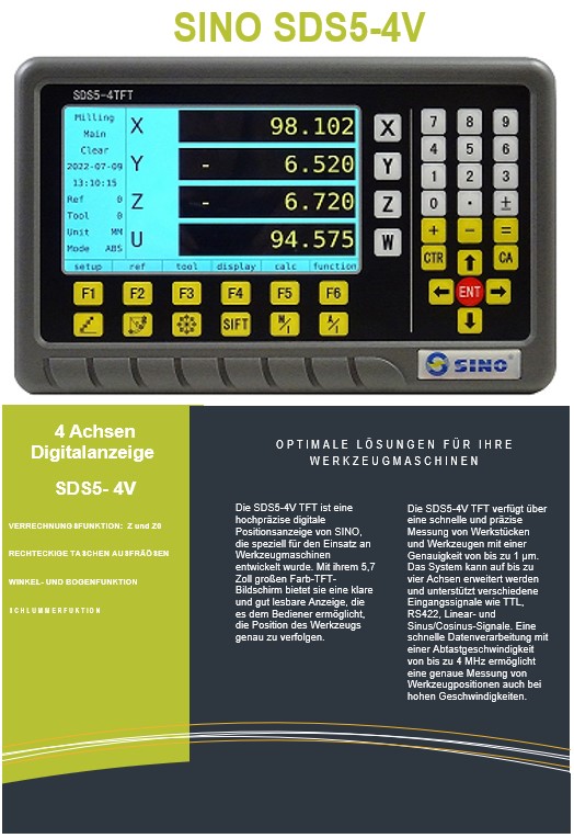 SINO SDS5-4V Achsen Digitalanzeige für werkzeugmaschinen