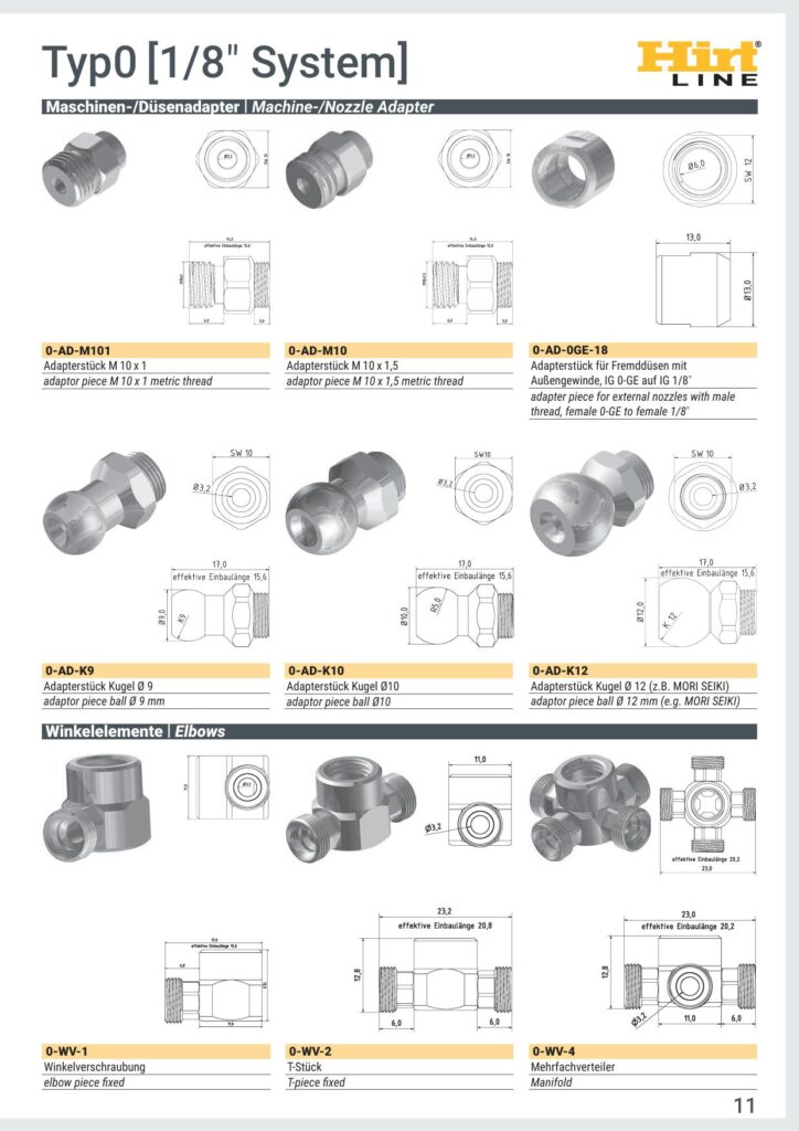 Hirt-Line Maschinenadapter Anschlussaadapter TYP-0 1/8"