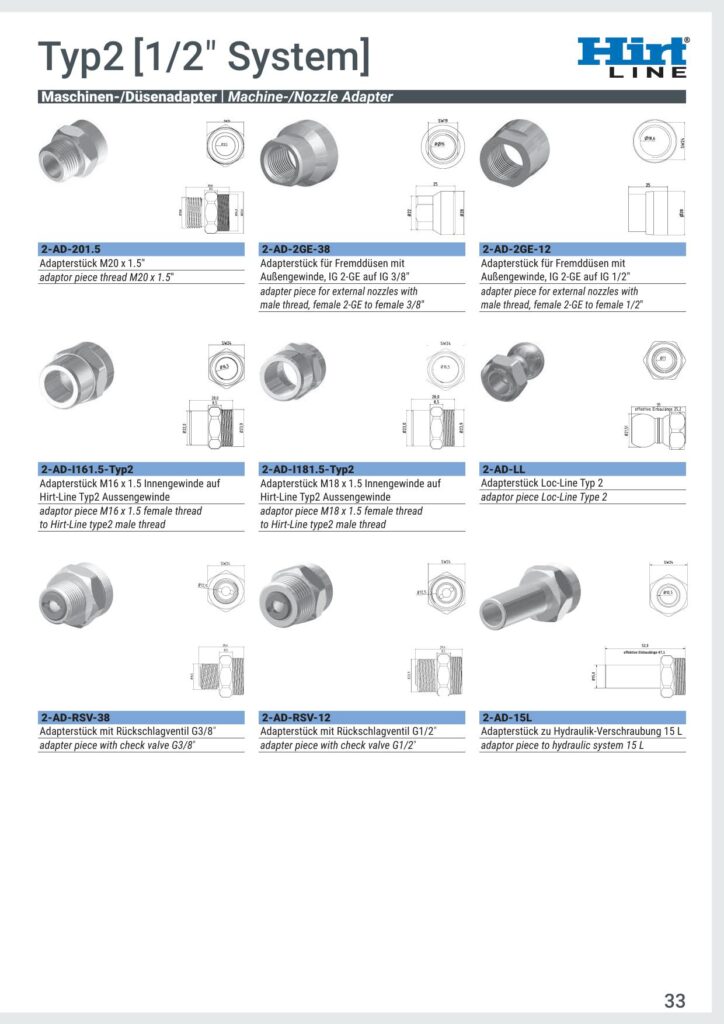 Hirt-Line Hirt-Line Maschinenadapter Anschlussadapter TYP-2 1/2"