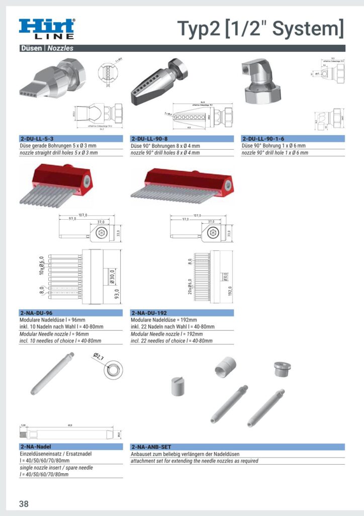 Hirt-Line Düsen Runddüsen Flachdüsen TYP-2 1/2"