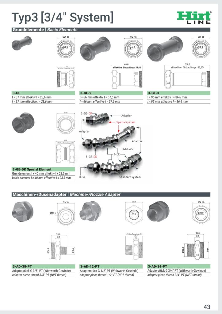 Hirt-Line Maschinenadapter Anschlussadapter TYP-3 3/4"
